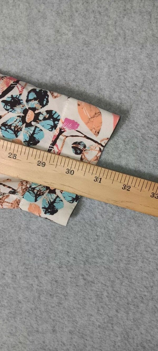Talbots Long Roll Tab Sleeve Button Up M Floral Bird Print Artsy Career Casual - Picture 10 of 12